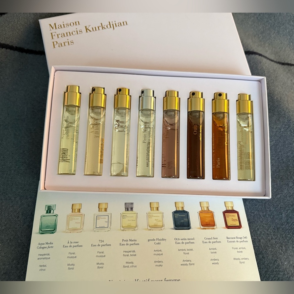 Maison Francis Kurkdjian Assorted Clear and Gold Travel Sized Perfume Gift Set